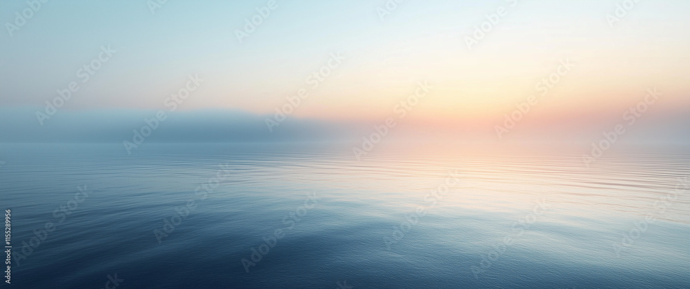 Fototapeta premium Serene Ocean Scene With Misty Sunrise