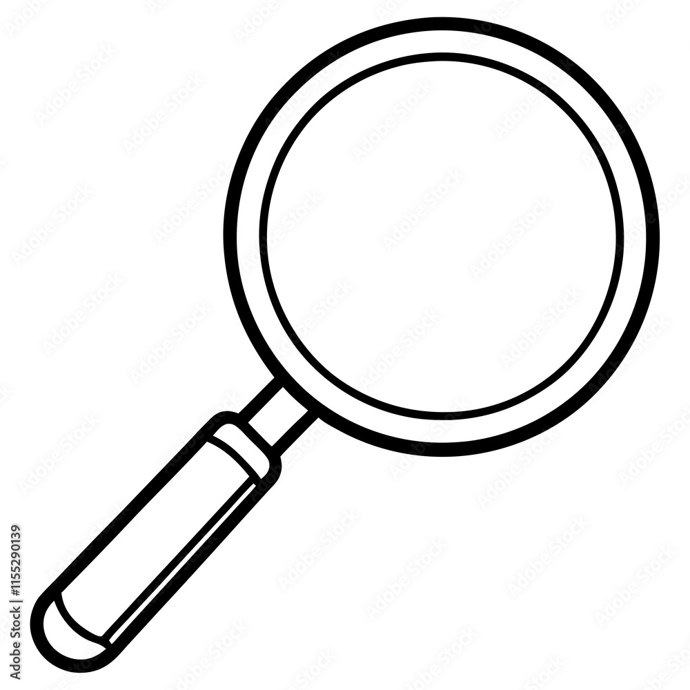 Magnifying Glass Line Art Vector Illustration Magnifying Glass Line Art Vector Illustration