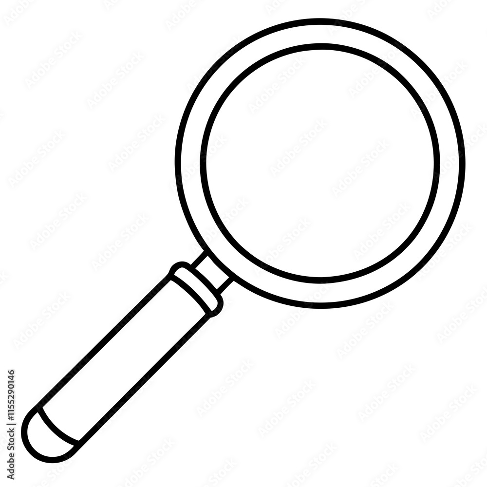 Magnifying Glass Line Art Vector Illustration Magnifying Glass Line Art Vector Illustration