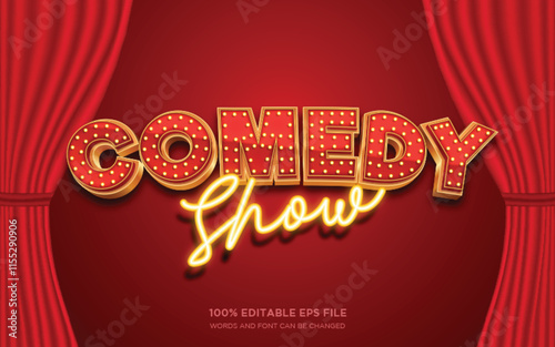 Comedy Show 3d editable text style effect	