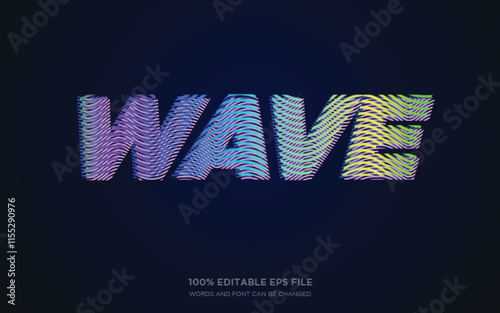Wavy line editable text style effect	
