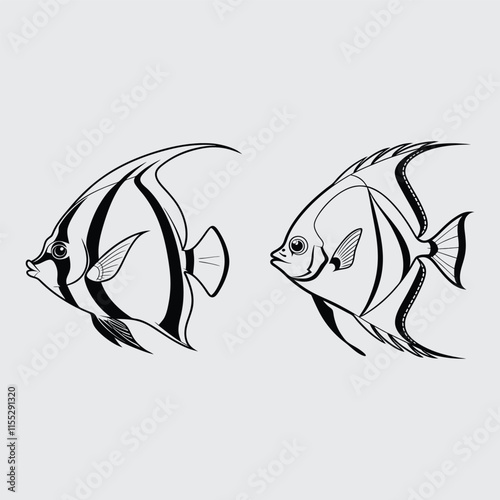 Butter fish image silhouette vector art and illustration photo