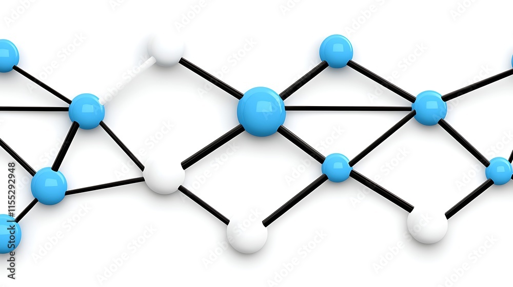 Abstract Network Connection Blue and White Nodes Abstract Network Connection Blue and White Nodes