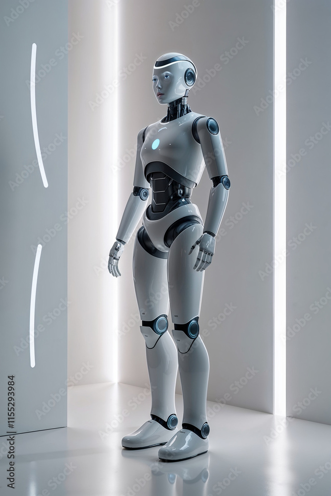 3d render of a robot in action