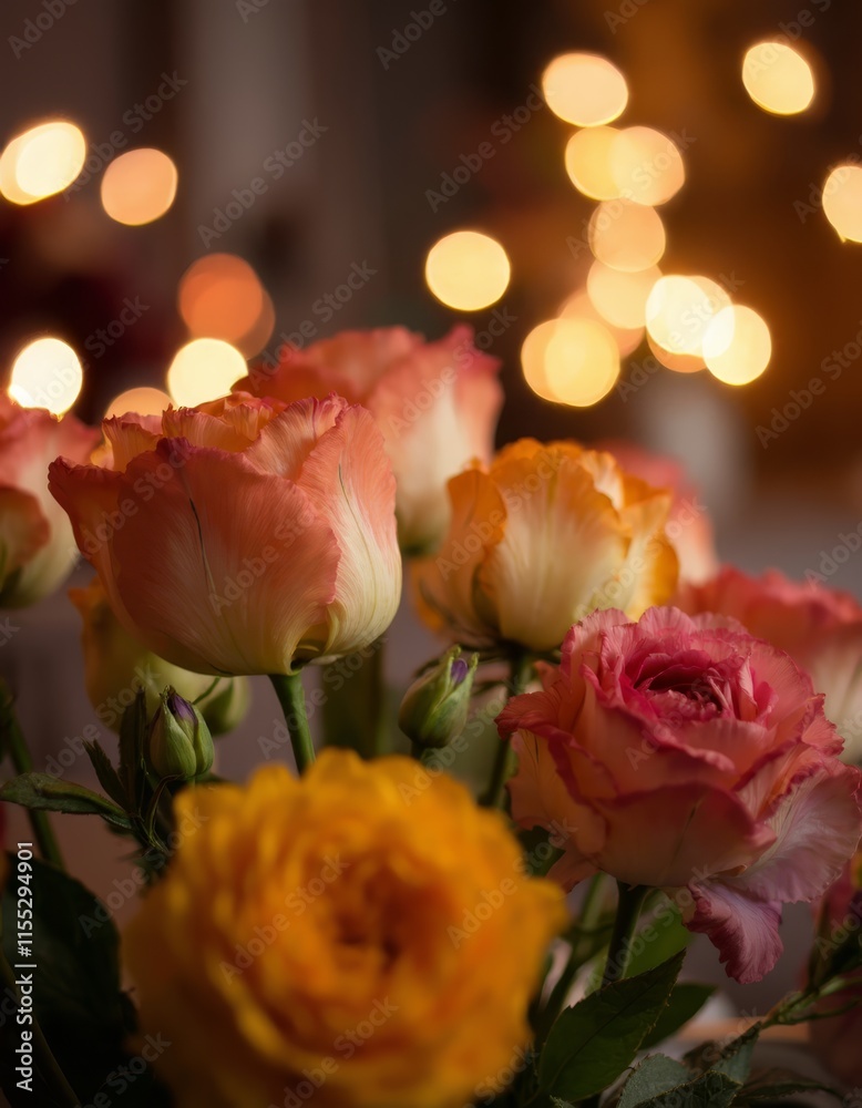 Fototapeta premium A bunch of flowers sitting on top of a table