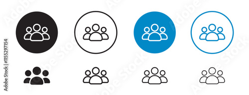 Set of 8 "Community" icons with an unexpanded vector & 1 silhouette - Community icon interconnected shapes symbolizing unity collaboration n inclusivity designed with clean n appropriate aesthetic