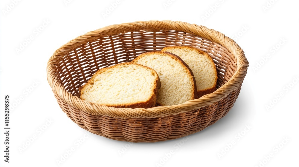 Freshly Sliced Bread Loaves in a Rustic Wicker Basket Displaying Homemade Artisan Bread for Bakery or Restaurant Setting Photography Freshly Sliced Bread Loaves in a Rustic Wicker Basket Displaying Homemade Artisan Bread for Bakery or Restaurant Setting Photography
