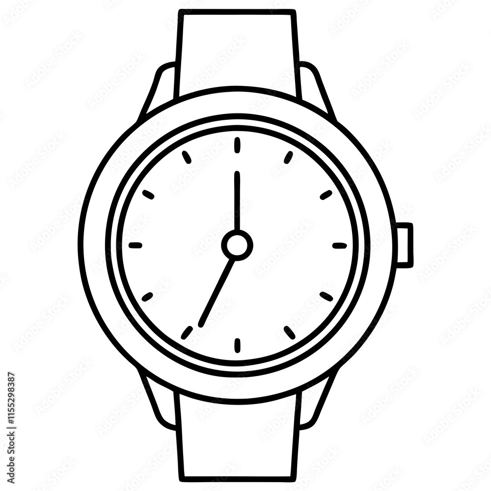 Minimalist Line Art Watch Design Sleek Dial & Clean Straps Minimalist Line Art Watch Design Sleek Dial & Clean Straps