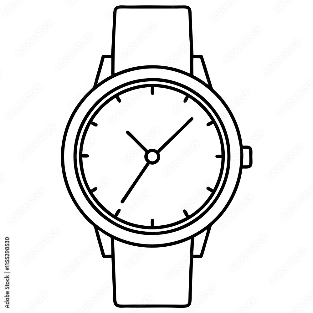 Minimalist Line Art Watch Design Sleek Dial & Clean Straps Minimalist Line Art Watch Design Sleek Dial & Clean Straps