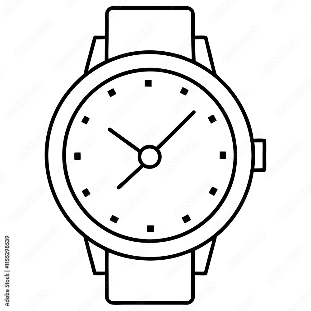 Minimalist Line Art Watch Design Sleek Dial & Clean Straps Minimalist Line Art Watch Design Sleek Dial & Clean Straps
