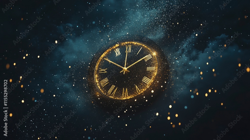 custom made wallpaper toronto digitalhappy new year 2025 countdown clock on abstract glittering midnight sky with copy space, festive party invitation card concept for new years eve 