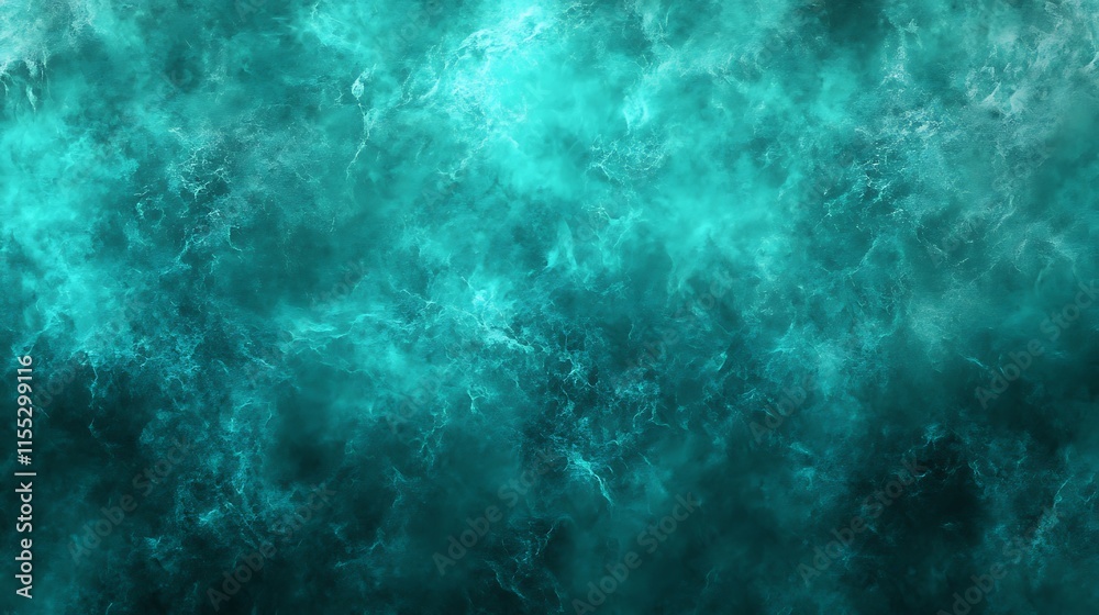 Fototapeta premium Abstract Teal Digital Painting: Ethereal Swirling Texture Background. AI Generated