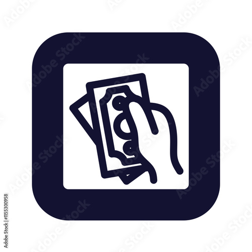 hold money in the hand icon