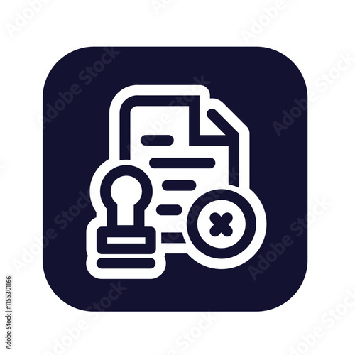 finance document rejection icon