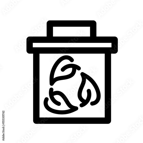 trash bin recycle leaf icon
