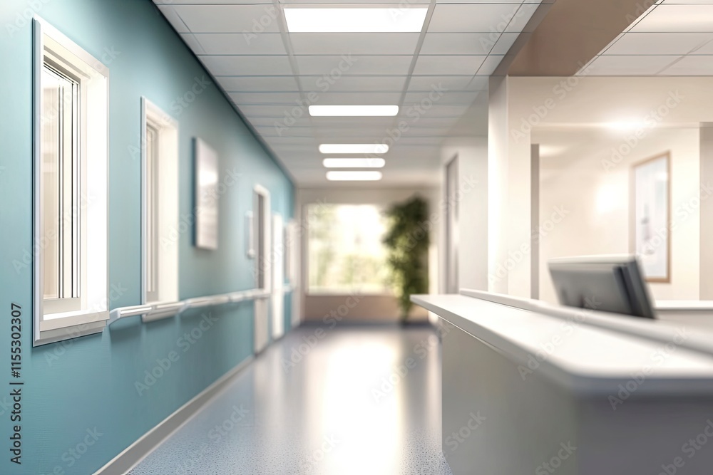 Light blurred background. blur health center an office or medical institution with panoramic windows and a perspective. Light blurred background. blur health center an office or medical institution with panoramic windows and a perspective.