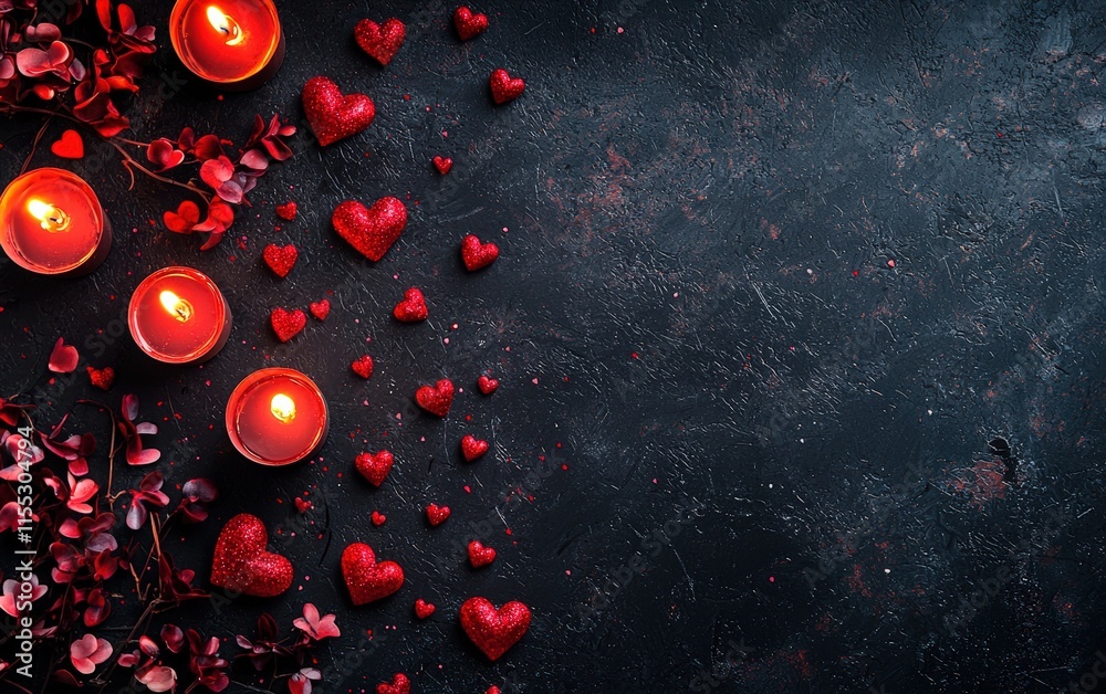 Fototapeta premium Saint Valentines Day candle background