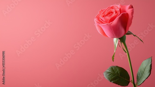 Wallpaper Mural Elegant Pink Rose Flower on Soft Coral Background for Design Use Torontodigital.ca