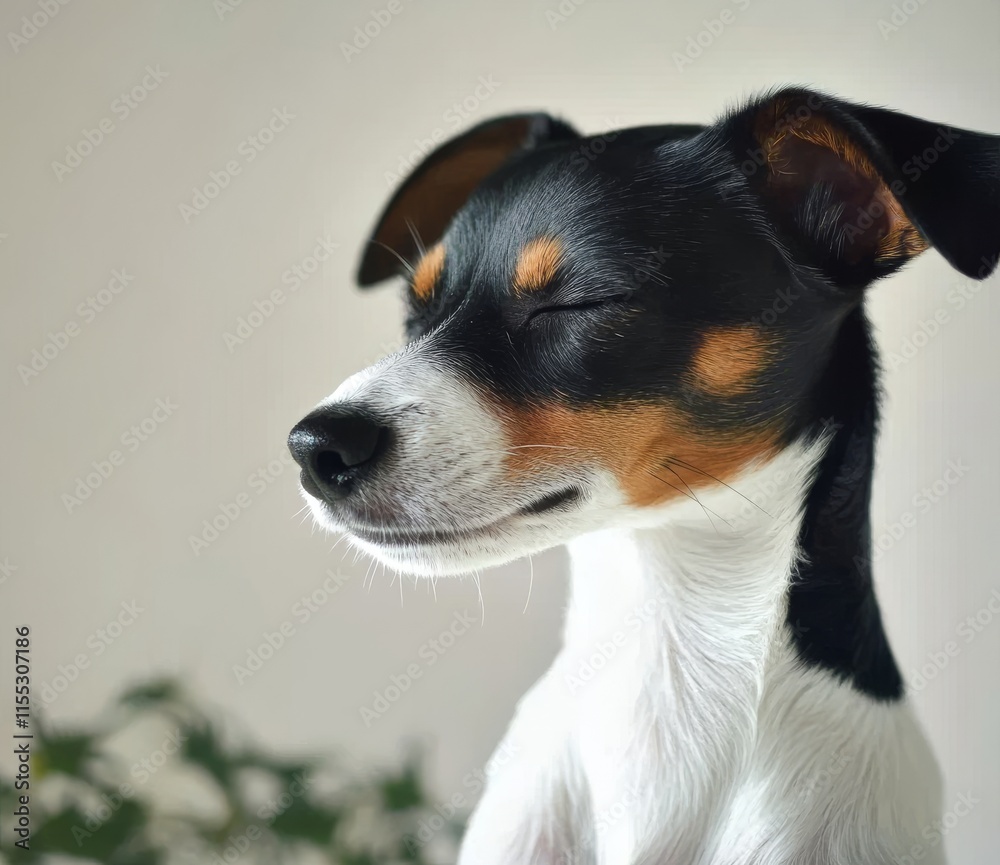 A comical dog with an expression of disgust, denial, and disagreement, grinning with its teeth out, on a plain white background A comical dog with an expression of disgust, denial, and disagreement, grinning with its teeth out, on a plain white background