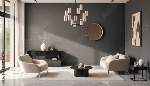 Modern living room interior design with elegant furniture