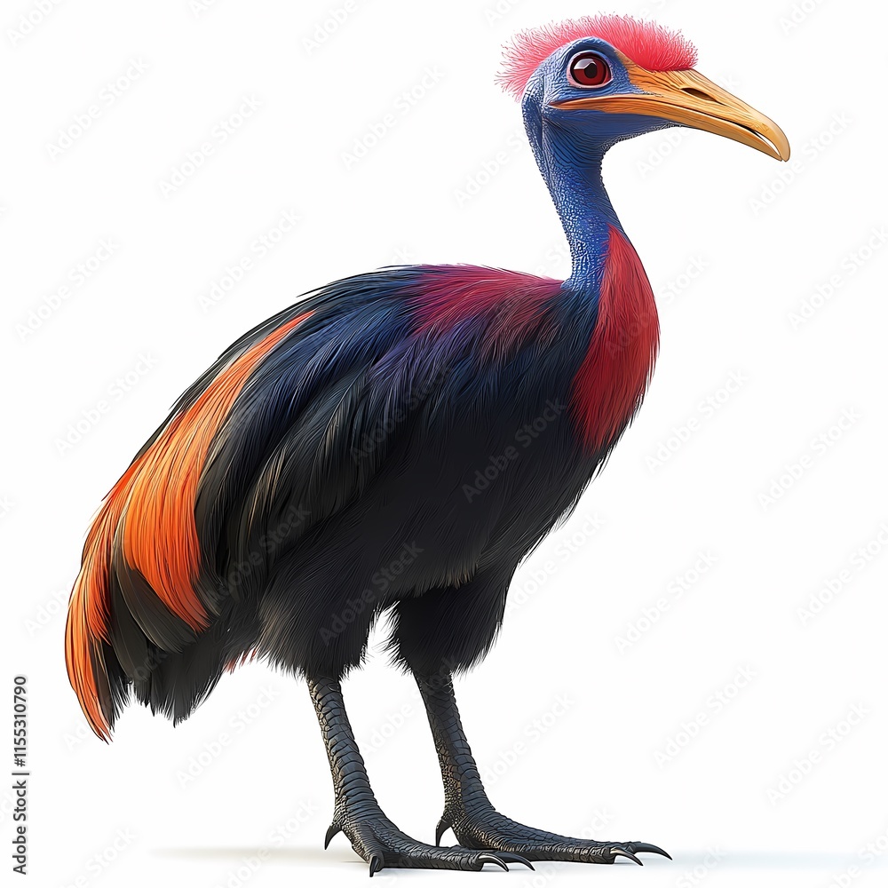 Obraz premium Majestic Cassowary - Exotic Bird on White Background
