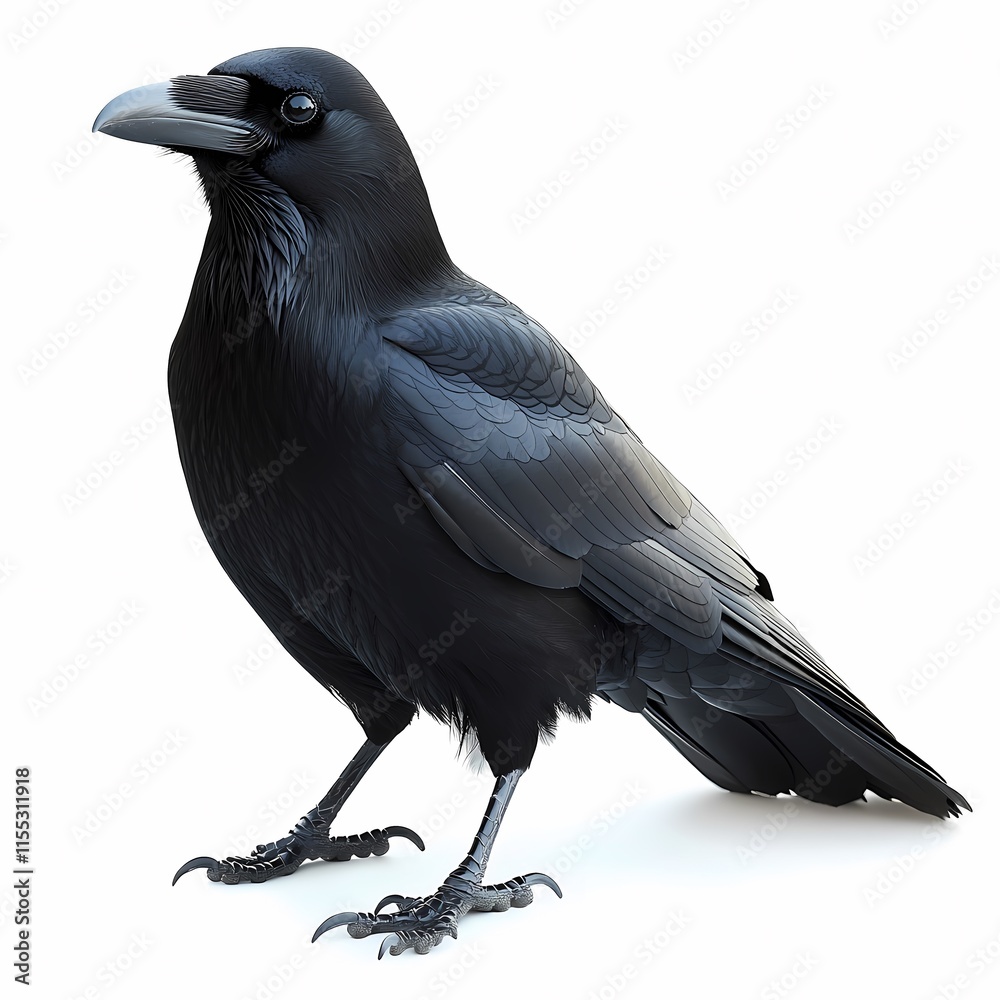 Fototapeta premium Majestic Crow Perched in Solitude