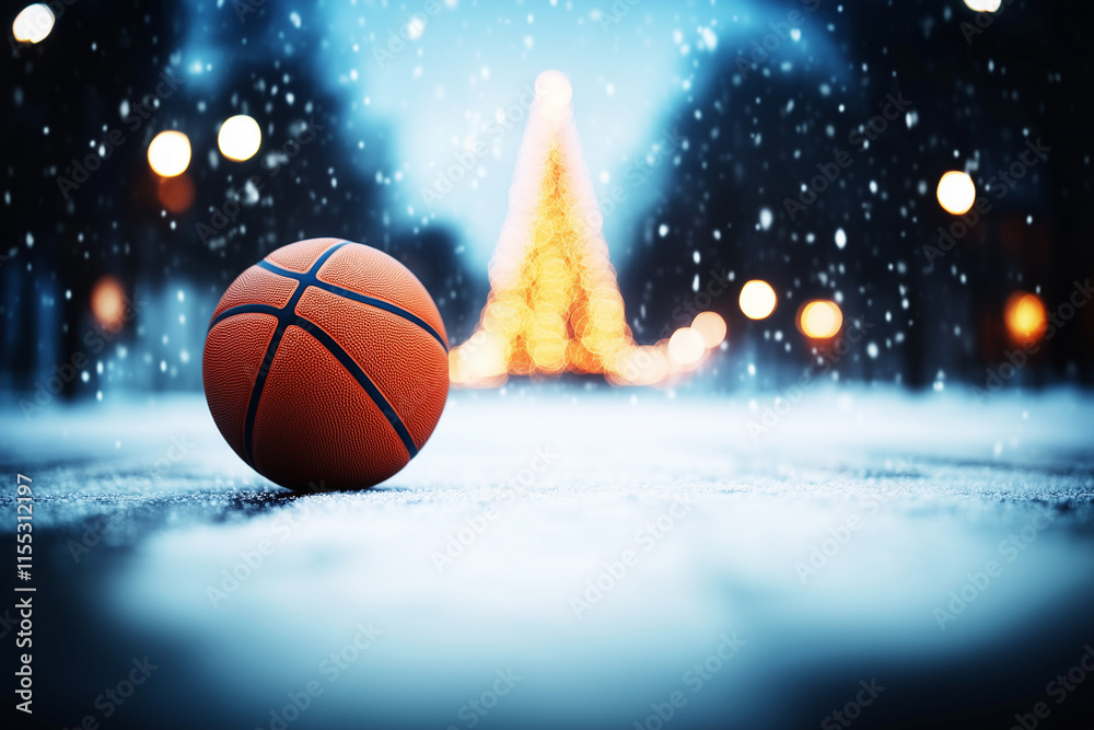 Fototapeta premium basketball ball on the ground
