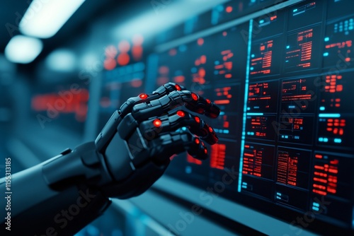 Digital transformation + automation + AI, an advanced control room with AI-driven dashboards.