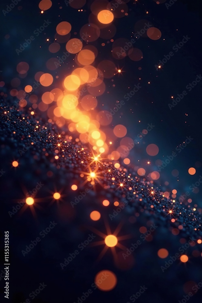 Fototapeta premium Softly glowing strands of light on a dark canvas, fiber optic, stars, light