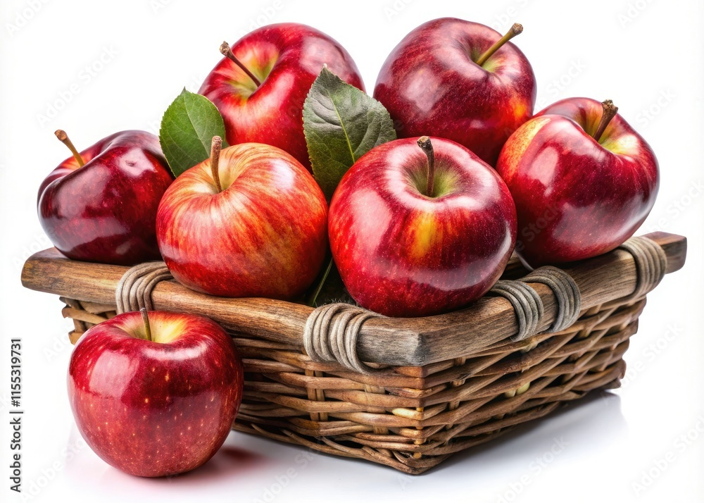 High-resolution PNG images of crisp, red apples in a basket; fresh autumn produce photography. High-resolution PNG images of crisp, red apples in a basket; fresh autumn produce photography.