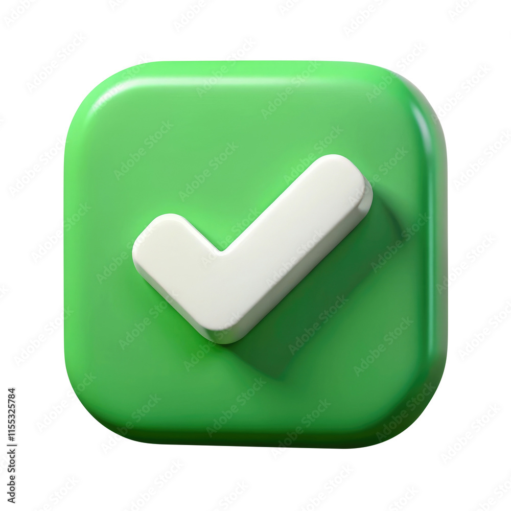 check mark button 3d icon in cartoon plastic style minimal isolated on transparent white background, clipping path check mark button 3d icon in cartoon plastic style minimal isolated on transparent white background, clipping path