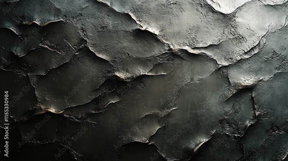 Textured dark gray concrete surface with deep grooves and ridges. Textured dark gray concrete surface with deep grooves and ridges.