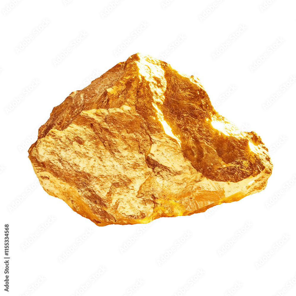 A gold nugget on a transparent background. A gold nugget on a transparent background.