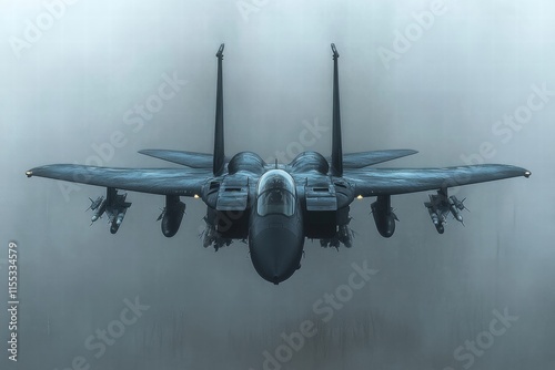 F-15 Eagle Fighter Jet in Fog