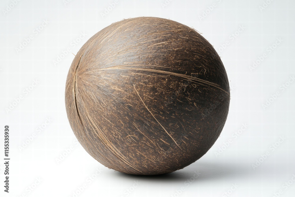 Whole Coconut Shell on White Background Whole Coconut Shell on White Background