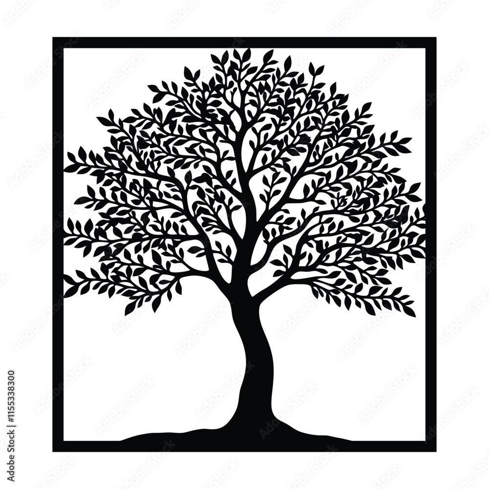 Obraz premium Tree Panel Wall Art Laser Cut Design Tree illustration Vector