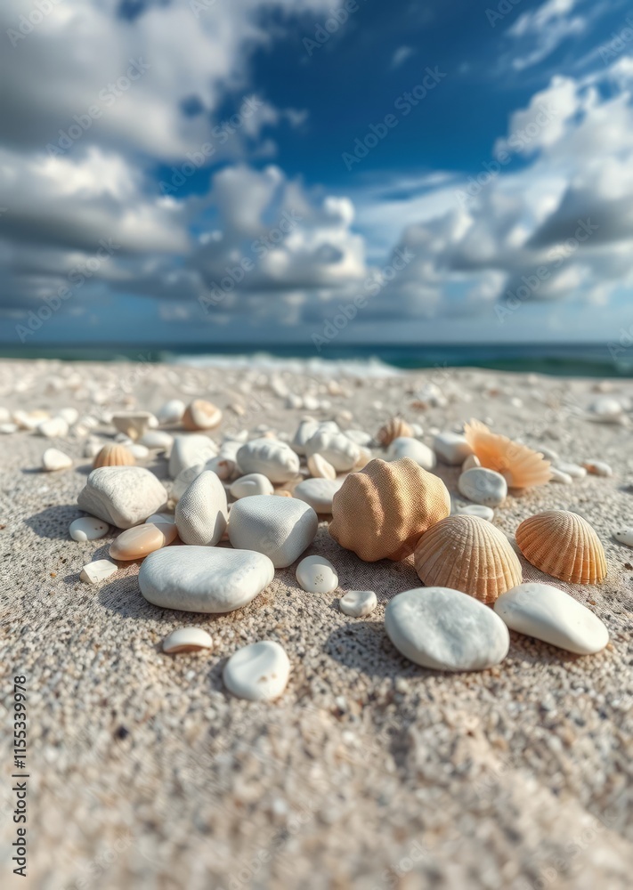 Beach Wallpaper of Close up view of arranged white sea stones and seashells on sand on grey background beach wallpaper summer wallpaper beach background tropical nature Beach Wallpaper of Close up view of arranged white sea stones and seashells on sand on grey background beach wallpaper summer wallpaper beach background tropical nature