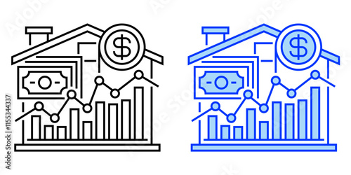 Real Estate Investment Line Icon. linear style sign for mobile concept and web design. Outline vector icon.