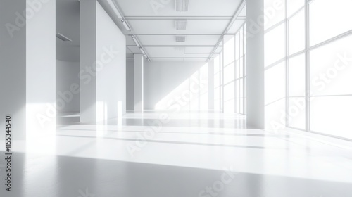 Wallpaper Mural Bright white spacious hallway sunlight interior architecture. Torontodigital.ca