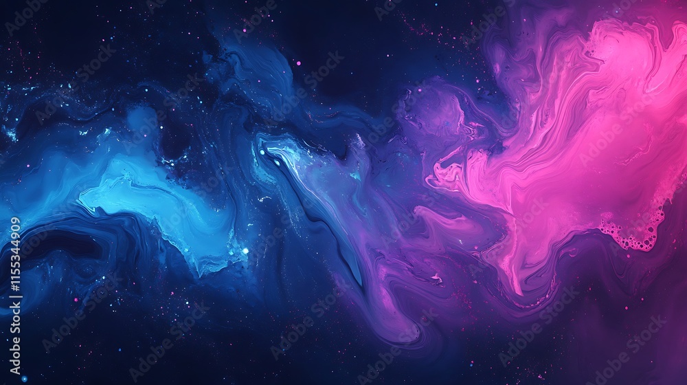 Fluid Abstract Digital Painting: Vividly Swirling Colors. AI Generated Fluid Abstract Digital Painting: Vividly Swirling Colors. AI Generated