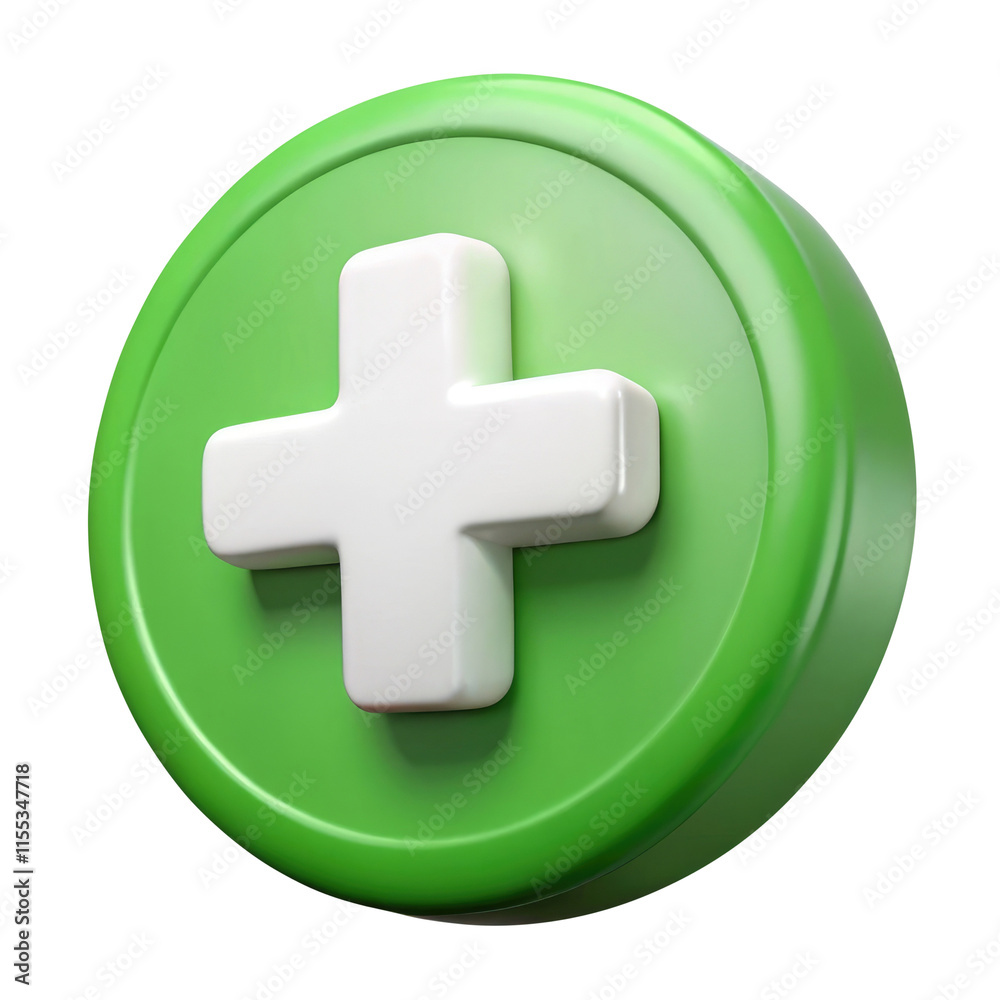 Obraz premium cross button 3d icon in cartoon plastic style minimal isolated on transparent white background, clipping path