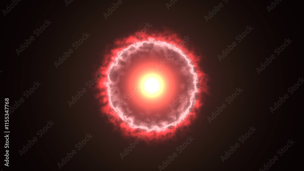 Abstract red white energy particle sphere glowing electric magical futuristic high-tech space. Abstract red white energy particle sphere glowing electric magical futuristic high-tech space.