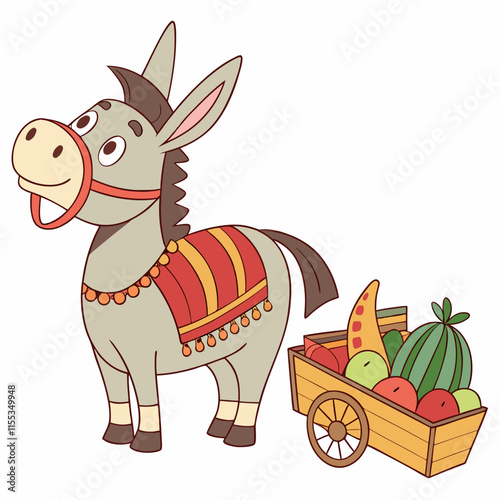  a mexican donkey displaying items for sale