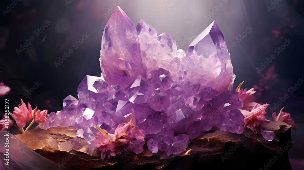 Digital amethyst geometric abstract graphics poster background Digital amethyst geometric abstract graphics poster background