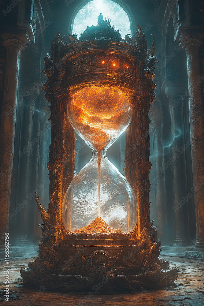 custom made wallpaper toronto digital"Eternal Sands: The Mystical Hourglass of Time"