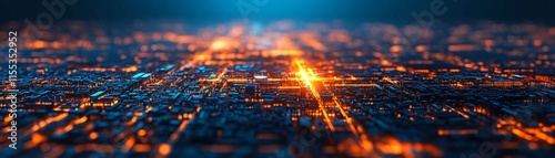 Digital transformation in business through connectivity, an interconnected global network of business hubs.