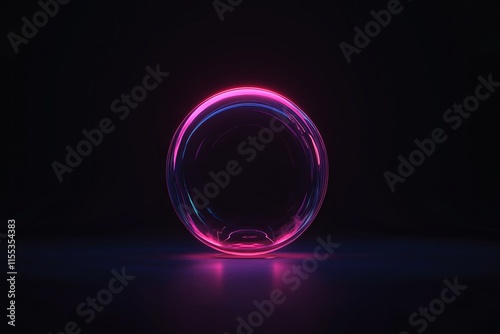A glowing orb of light centered on a black gradient background
