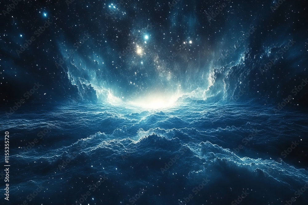 Obraz premium Hopeful Starry Night Illuminating the Cosmos
