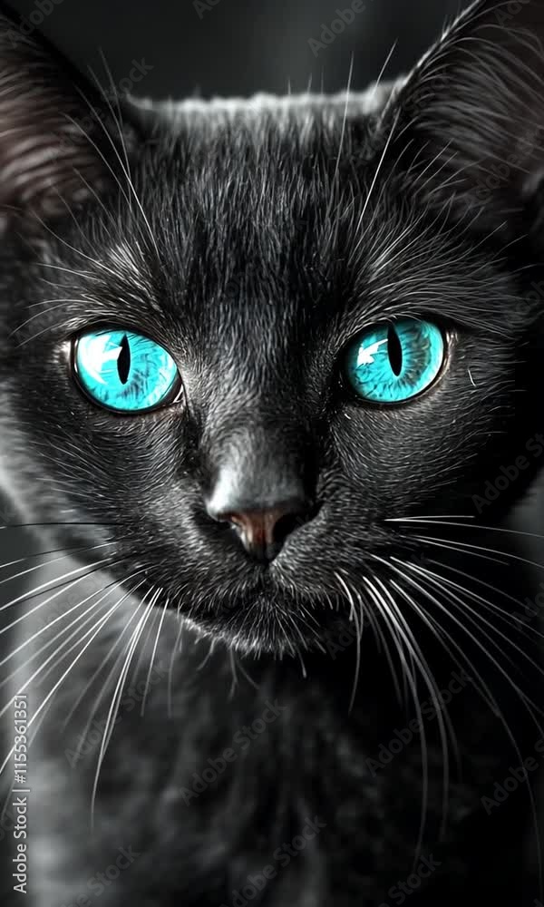 Mystical Gaze The Enchanting Eyes of a Black Cat Mystical Gaze The Enchanting Eyes of a Black Cat