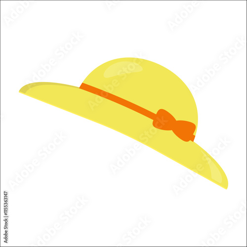 Yellow Women's Hat with Bow